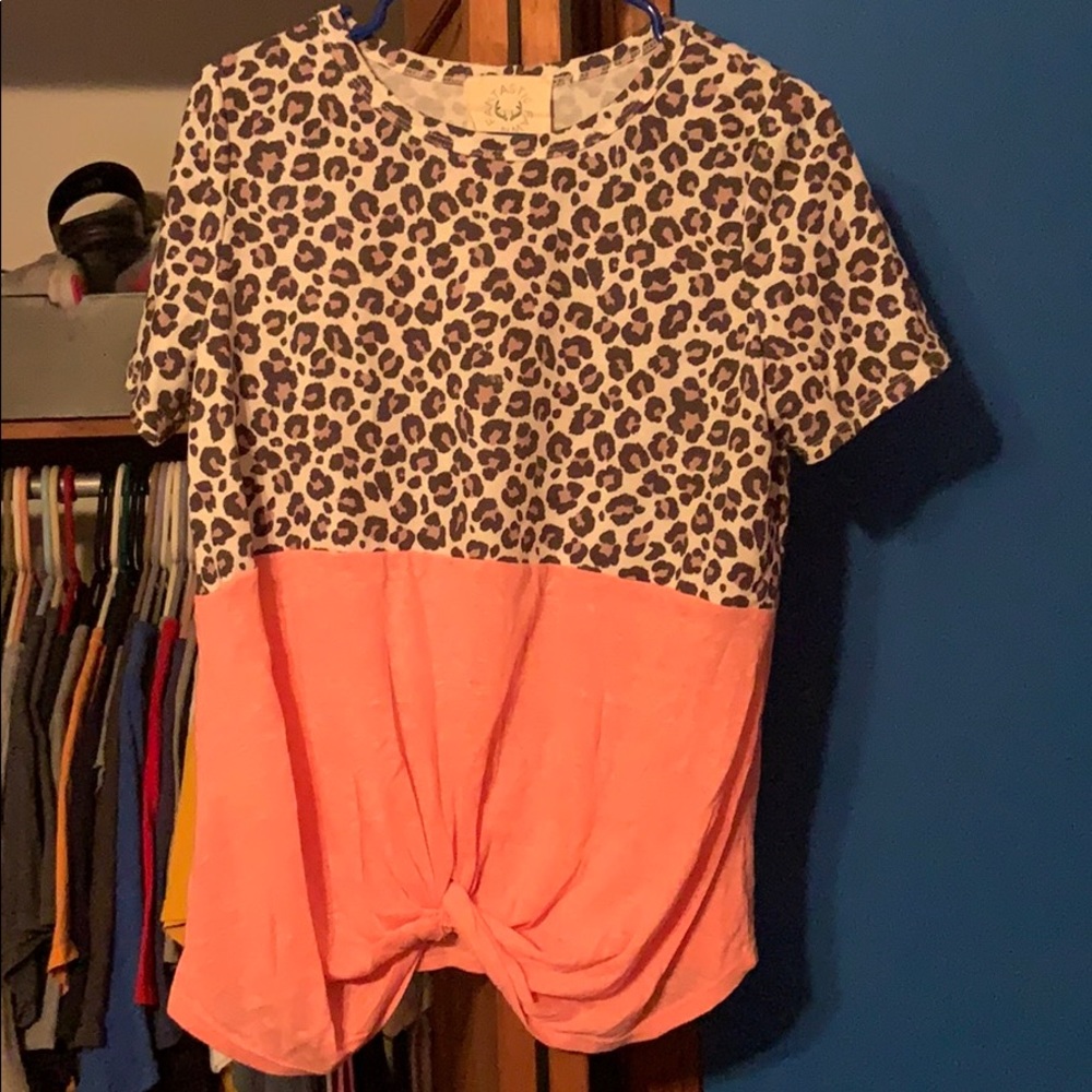 Cheetah and Orange shirt